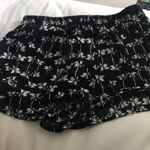 Black and White Palm Tree Shorts